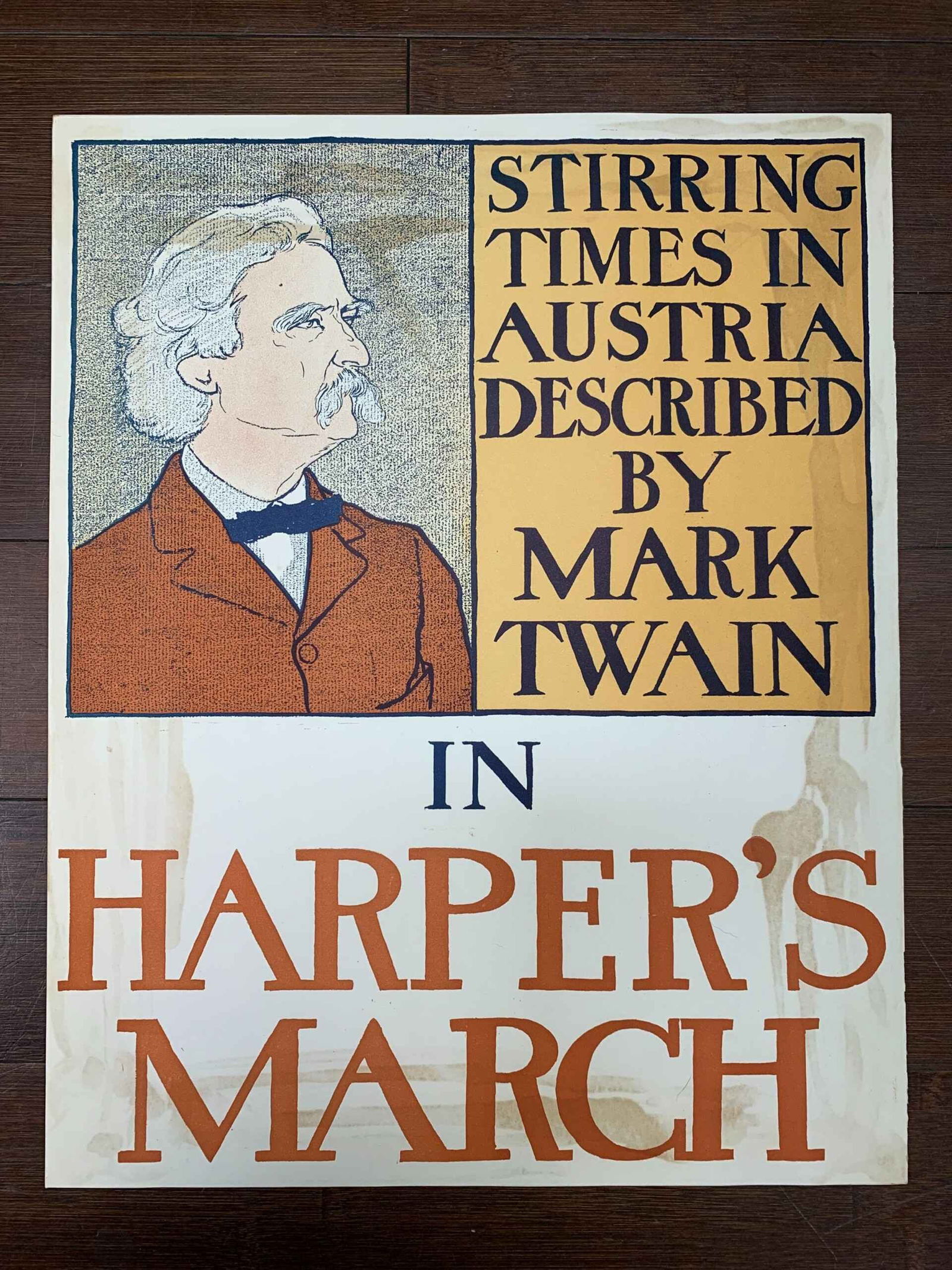 Harper's March Mark Twain - Art by Penfield (1901) 9x12.5 US Advertising Poster: Title: Harper's March Mark Twain - Art by Penfield (1901) 9x12.5 US Advertising Poster Description: Harper's March Mark Twain - Art by Penfield (1901) 9x12.5 US Advertising Poster Please refer to the