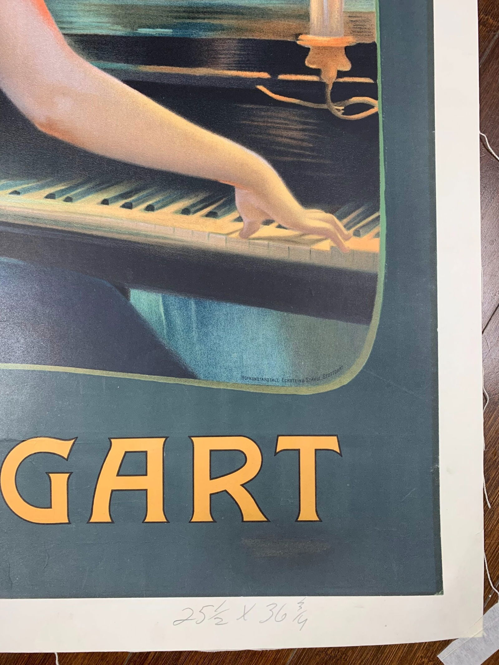 Krauss Pianos - Stuttgart (1900's) 25x36.25 German Advertising Poster LB - 3