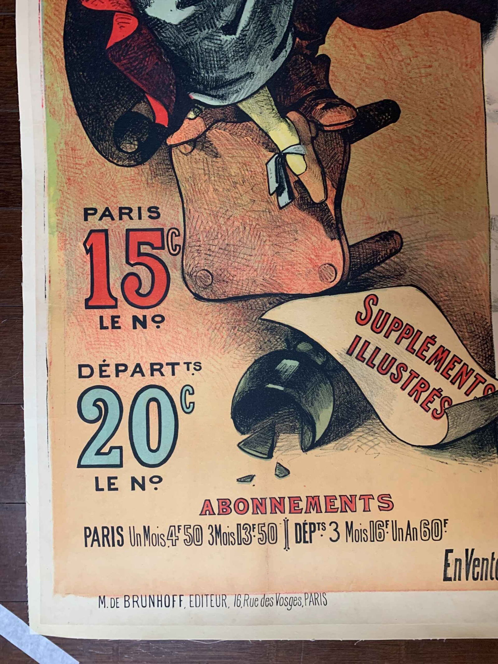 Gil Blas Literary Newspaper (1918) 36.25x49.25 French Advertising Poster LB - 5