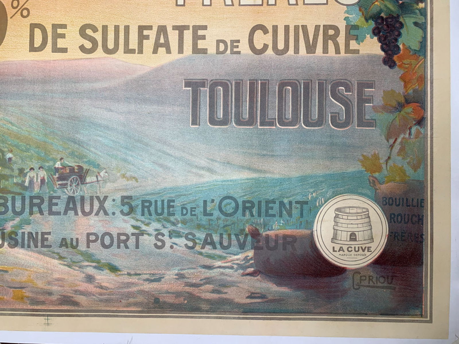 Bouillie Rouch Grapes (1889) 30.5x45.5 French Lithograph Poster LB - 5