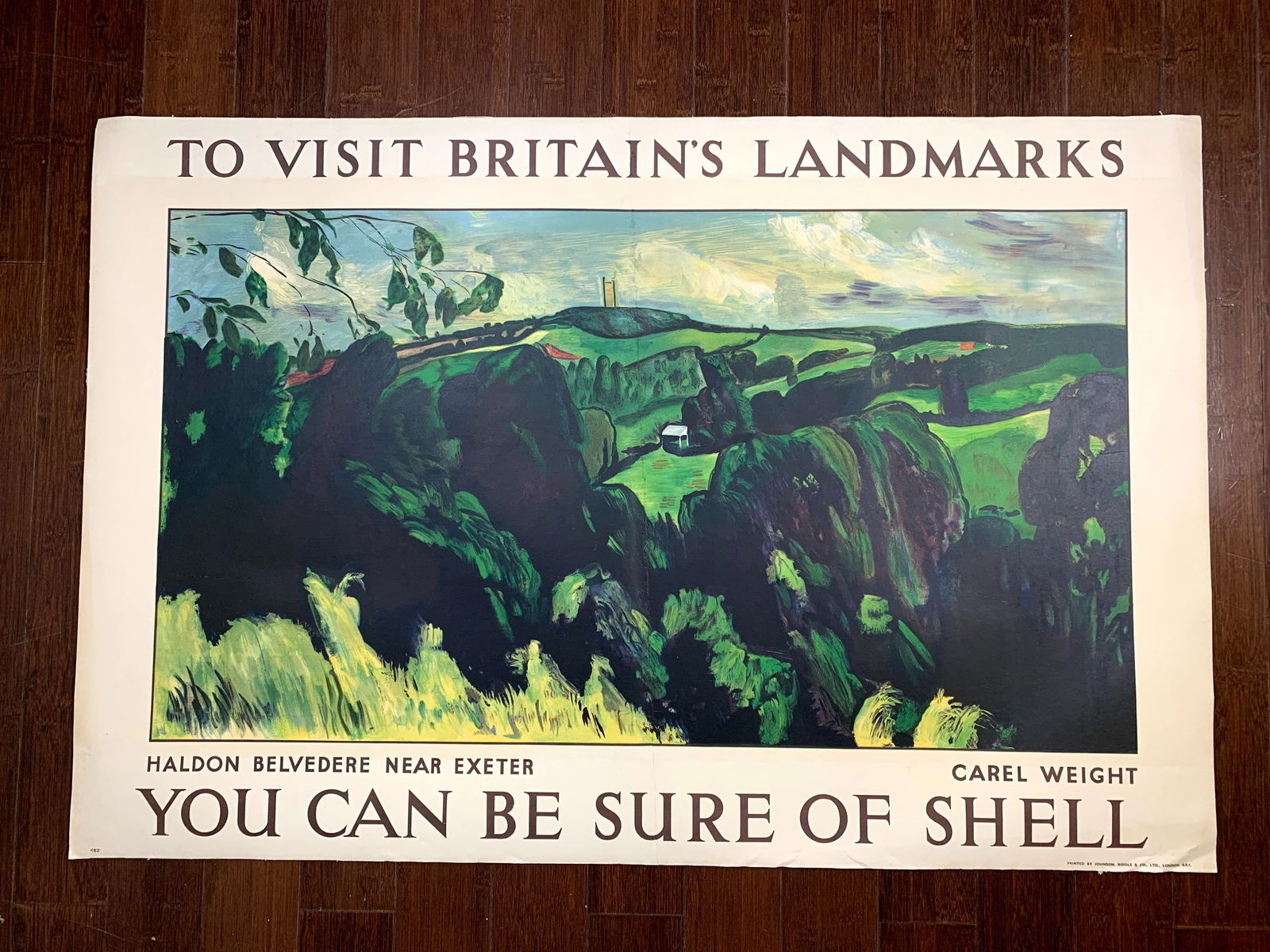 To Visit Britain's Landmarks - Art By Carol Weight (1936) 30x44.5 UK Lithograph Travel Poster LB - 2