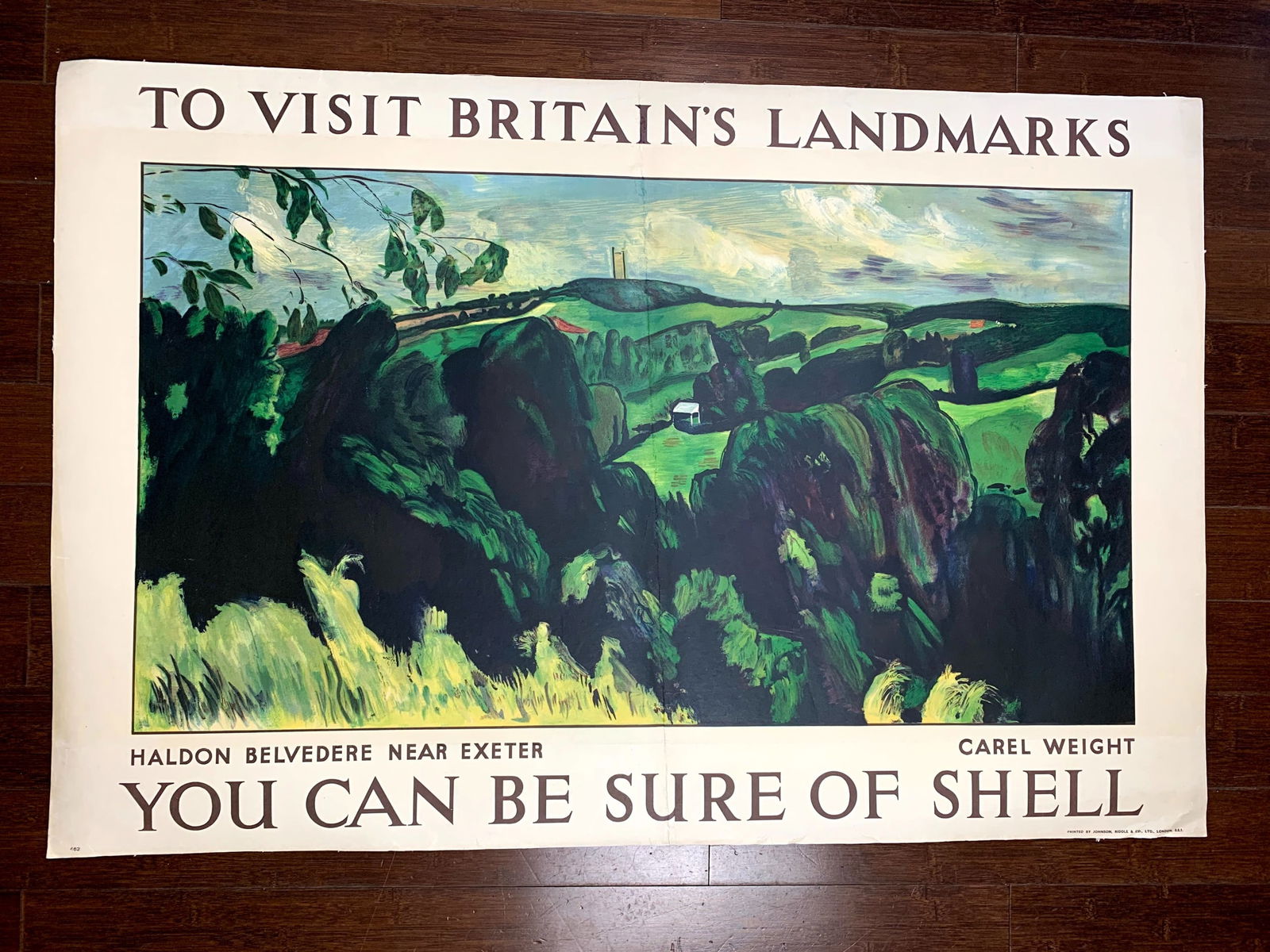 To Visit Britain's Landmarks - Art By Carol Weight (1936) 30x44.5 UK Lithograph Travel Poster LB - 6