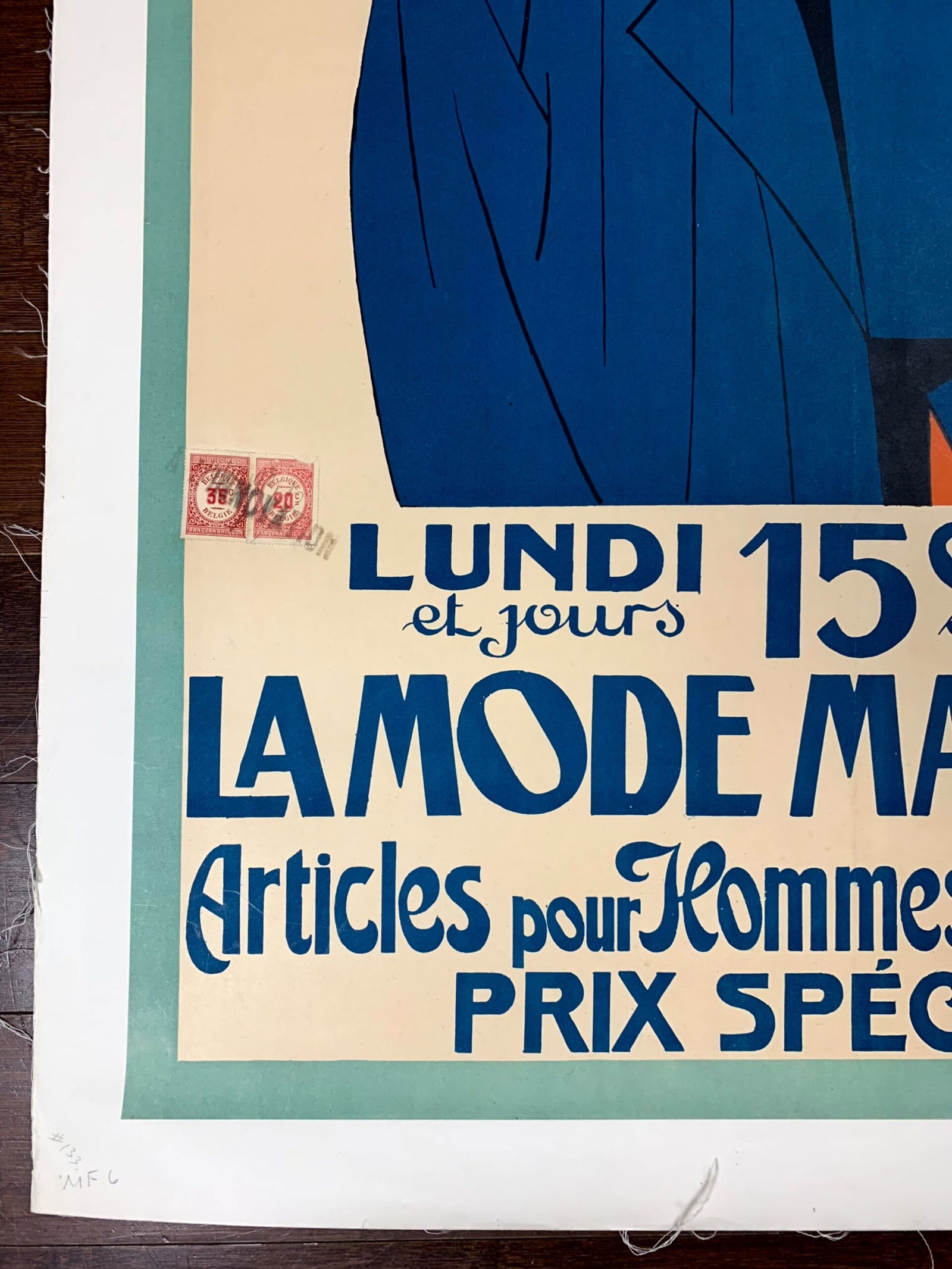 La Mode Masculine - Art By Margi (1932) 24x38 Belgian Advertising Poster LB - 5