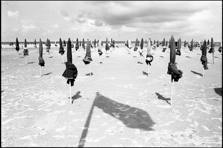 Parasols, Deauville Beach, France 2017 - Silver Gelatin: Title: Parasols, Deauville Beach, France 2017 - Silver Gelatin Description: Title: Parasols, Deauville Beach, France 2017 - Silver Gelatin Photograph - Limited Edition of 10 Artist: Paul Cooklin Origi