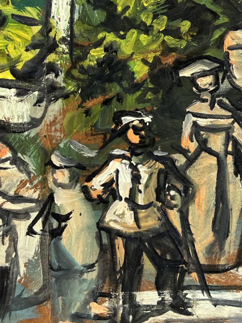 Oil painting Gathering of soldiers in the park Alexander Litvinov - 2