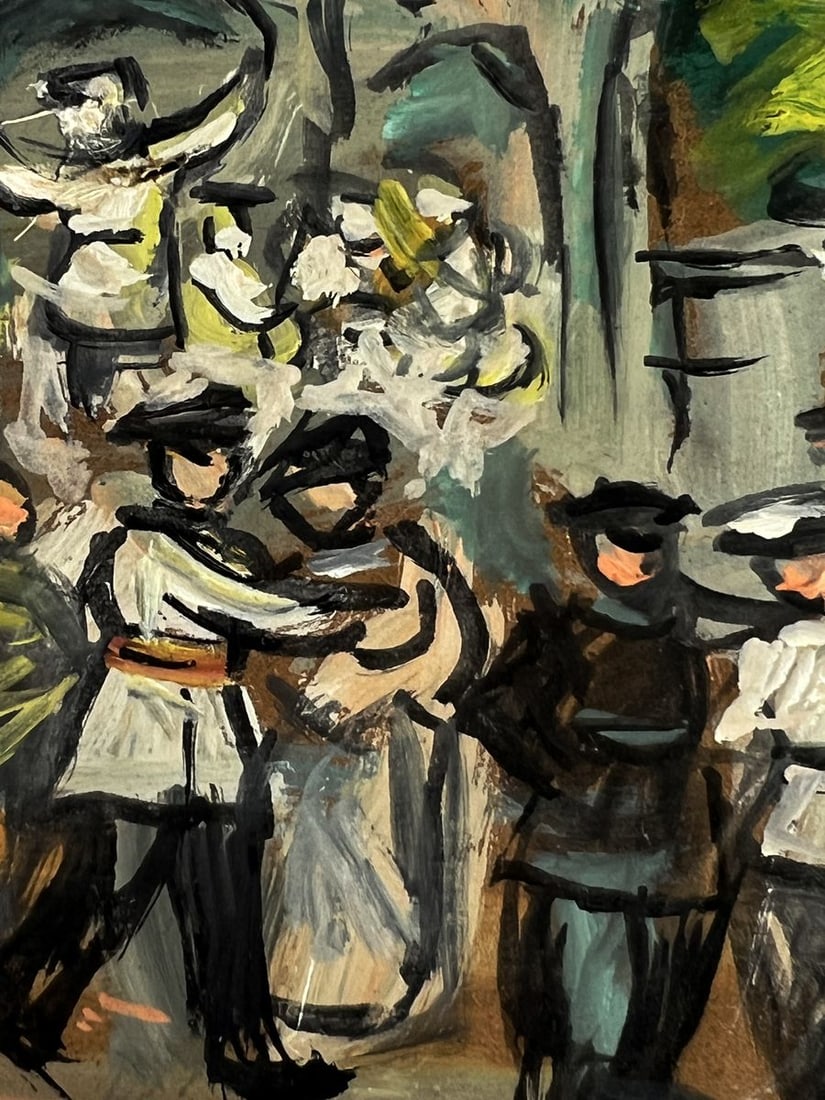 Oil painting Gathering of soldiers in the park Alexander Litvinov - 3