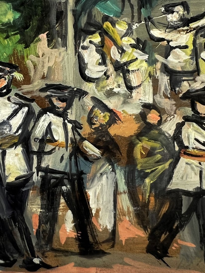 Oil painting Gathering of soldiers in the park Alexander Litvinov - 4