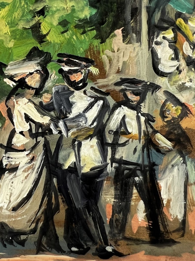 Oil painting Gathering of soldiers in the park Alexander Litvinov - 5