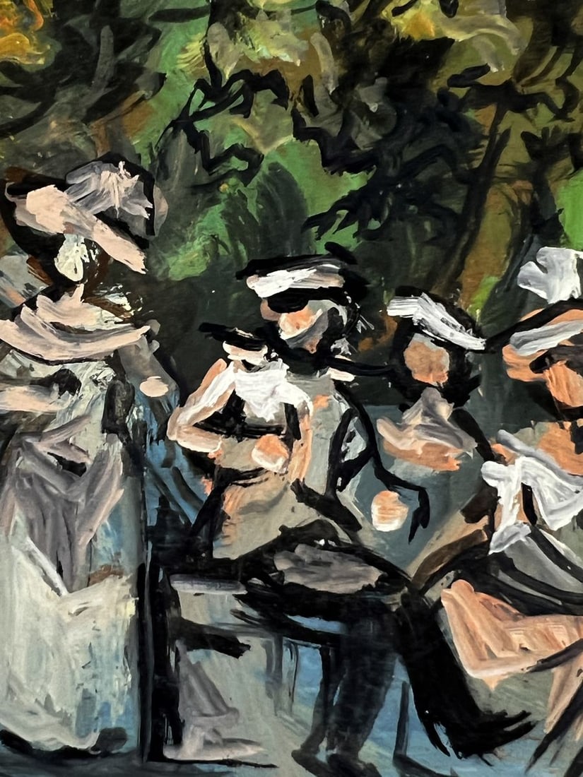 Oil painting Gathering of soldiers in the park Alexander Litvinov - 7