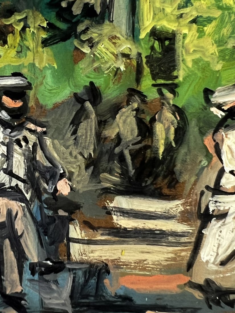Oil painting Gathering of soldiers in the park Alexander Litvinov - 9