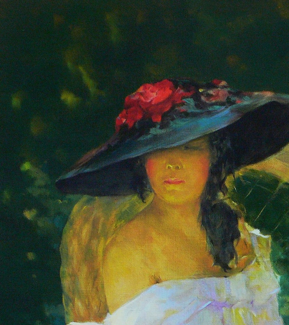 Oil painting Girl in the garden Vasily Korkishko - 4