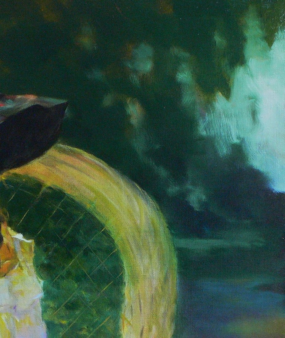 Oil painting Girl in the garden Vasily Korkishko - 5