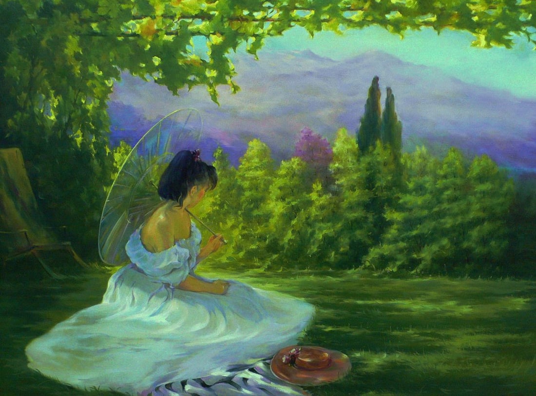 Oil painting Holidays in the mountains Vasily Korkishko: Title: Oil painting Holidays in the mountains Vasily Korkishko Description: NoKork 212 *** ABOUT THIS PAINTING *** * TITLE: "Holidays in the mountains" * ARTISTS: Vasily Korkishko * SIZE: 90x120 cm/'3