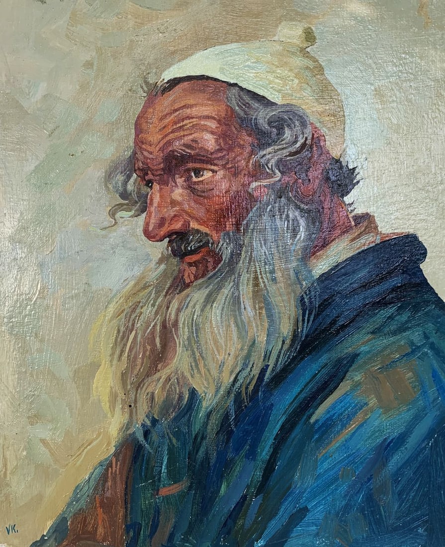 Oil painting Portrait of a grandfather with a beard Unknown artist (1 of 10)