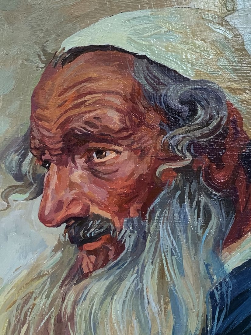 Oil painting Portrait of a grandfather with a beard Unknown artist - 3