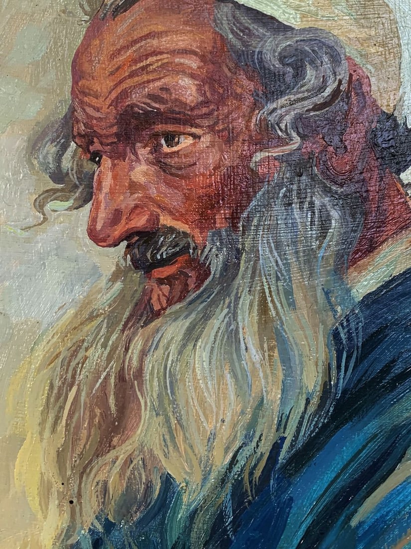 Oil painting Portrait of a grandfather with a beard Unknown artist - 6