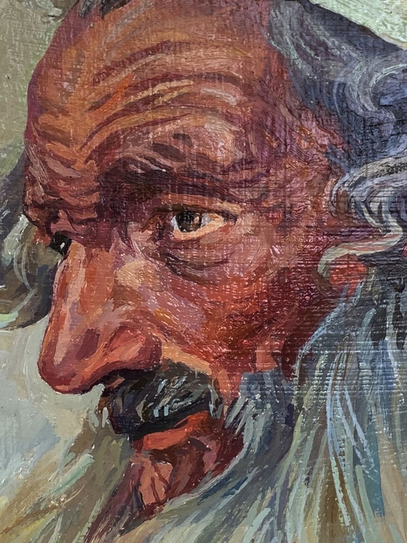 Oil painting Portrait of a grandfather with a beard Unknown artist - 7