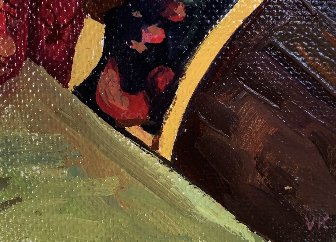 Oil painting Lunch at the table Unknown artist - 9