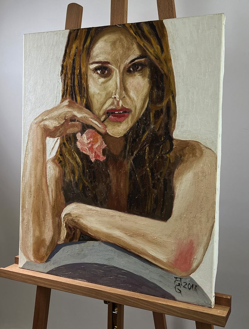 Oil painting Portrait of a confident girl Oleksandr Gukalov - 2