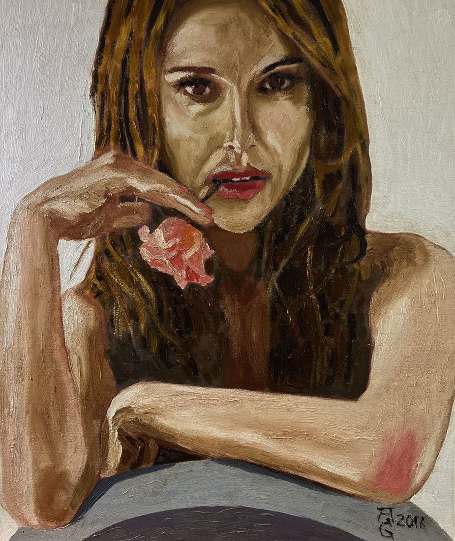 Oil painting Portrait of a confident girl Oleksandr Gukalov - 3