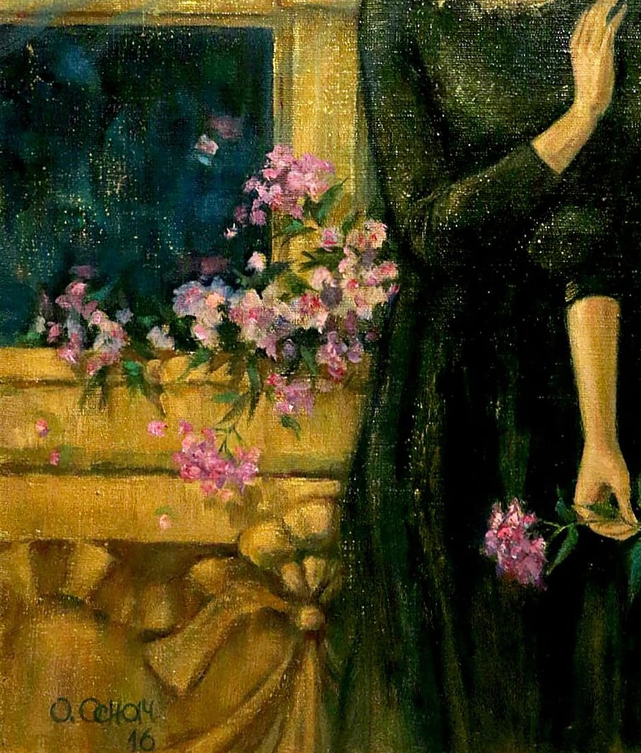 Oil painting Girls in the greenhouse Oksana Osnach - 3