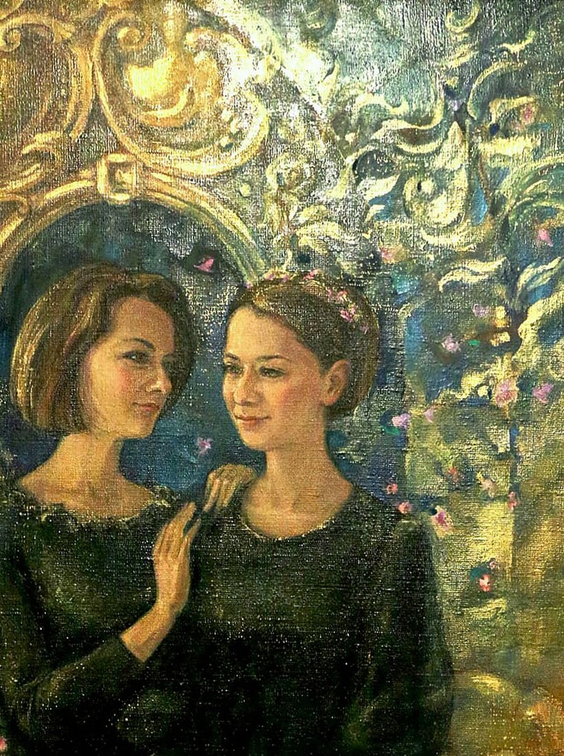 Oil painting Girls in the greenhouse Oksana Osnach - 5