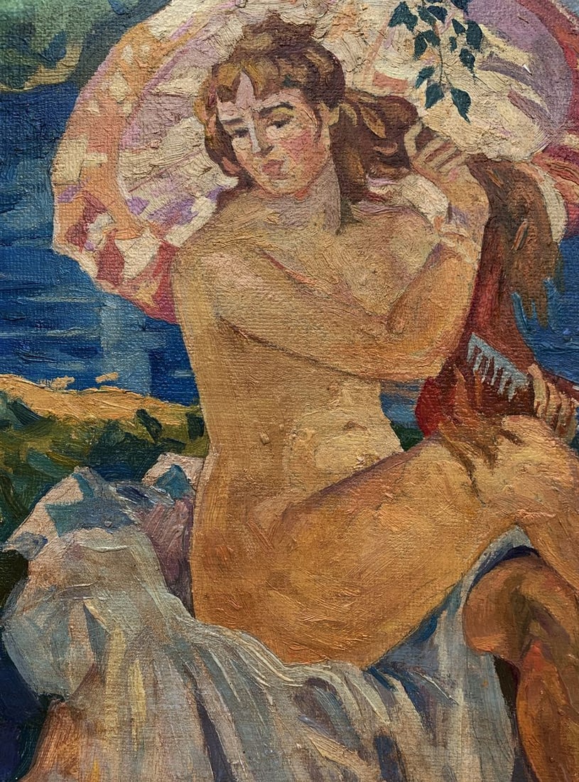 Oil painting A light breeze on the shore Unknown artist - 2