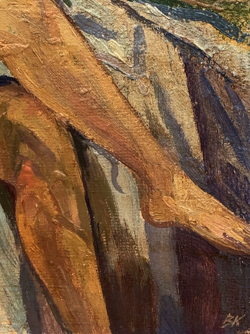 Oil painting A light breeze on the shore Unknown artist - 5