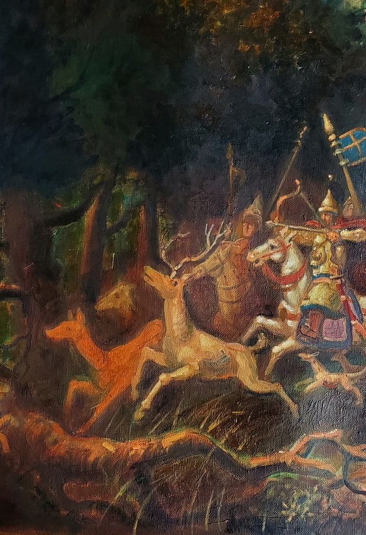 Oil painting Hunting in Ancient China Daniil Litvinov - 3