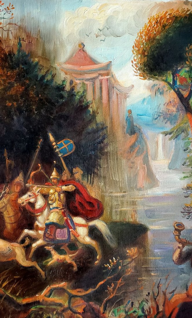 Oil painting Hunting in Ancient China Daniil Litvinov - 4