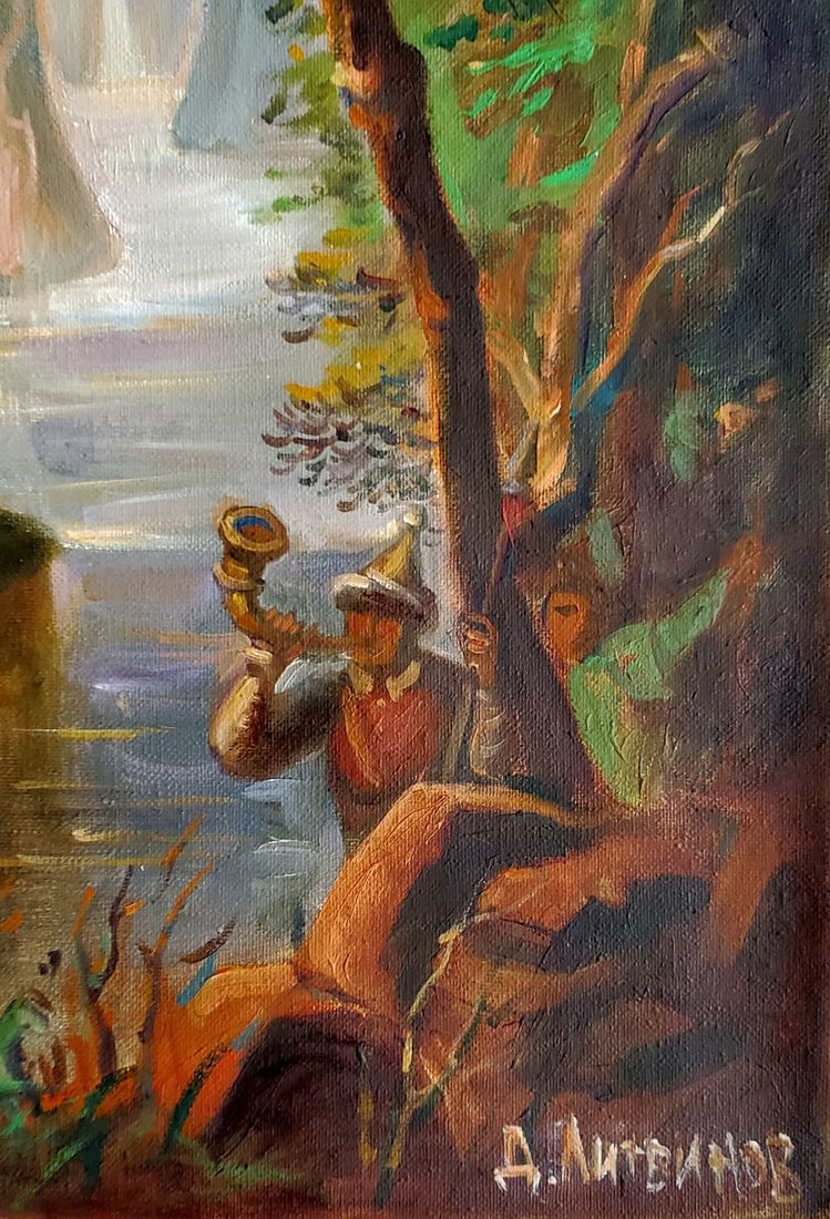 Oil painting Hunting in Ancient China Daniil Litvinov - 5