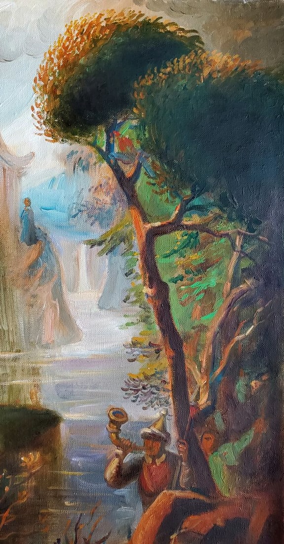 Oil painting Hunting in Ancient China Daniil Litvinov - 6