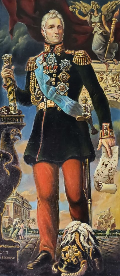 Oil painting Portrait of a 19th century governor Daniil Litvinov (1 of 11)