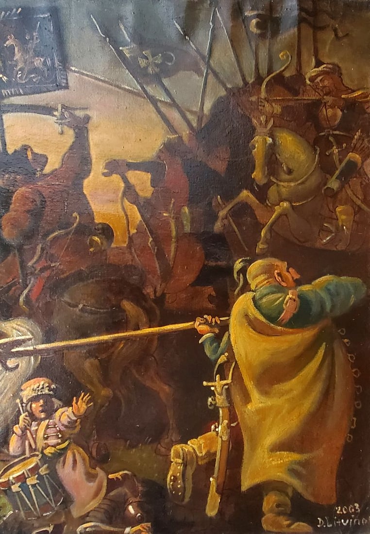 Oil painting The battle of the Zaporozhians with the Poles Daniil Litvinov - 4