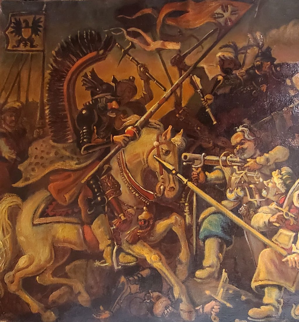 Oil painting The battle of the Zaporozhians with the Poles Daniil Litvinov - 6