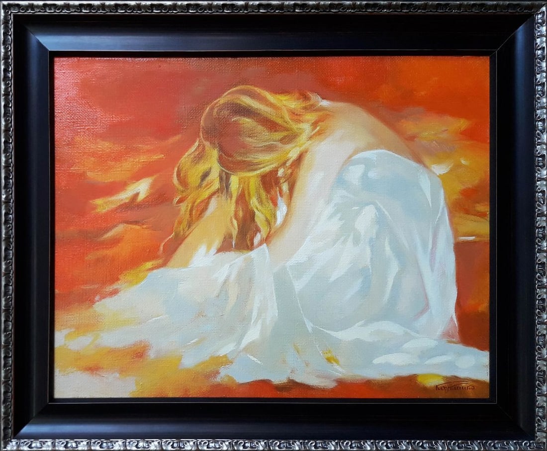 Oil painting Portrait of a girl Korkishko Vasily: Title: Oil painting Portrait of a girl Korkishko Vasily Description: NoKork 89 *** ABOUT THIS PAINTING *** * TITLE: "Portrait of a girl" * ARTISTS: Korkishko Vasily * SIZE: 35x45 cm/'13.77x17.71 inche