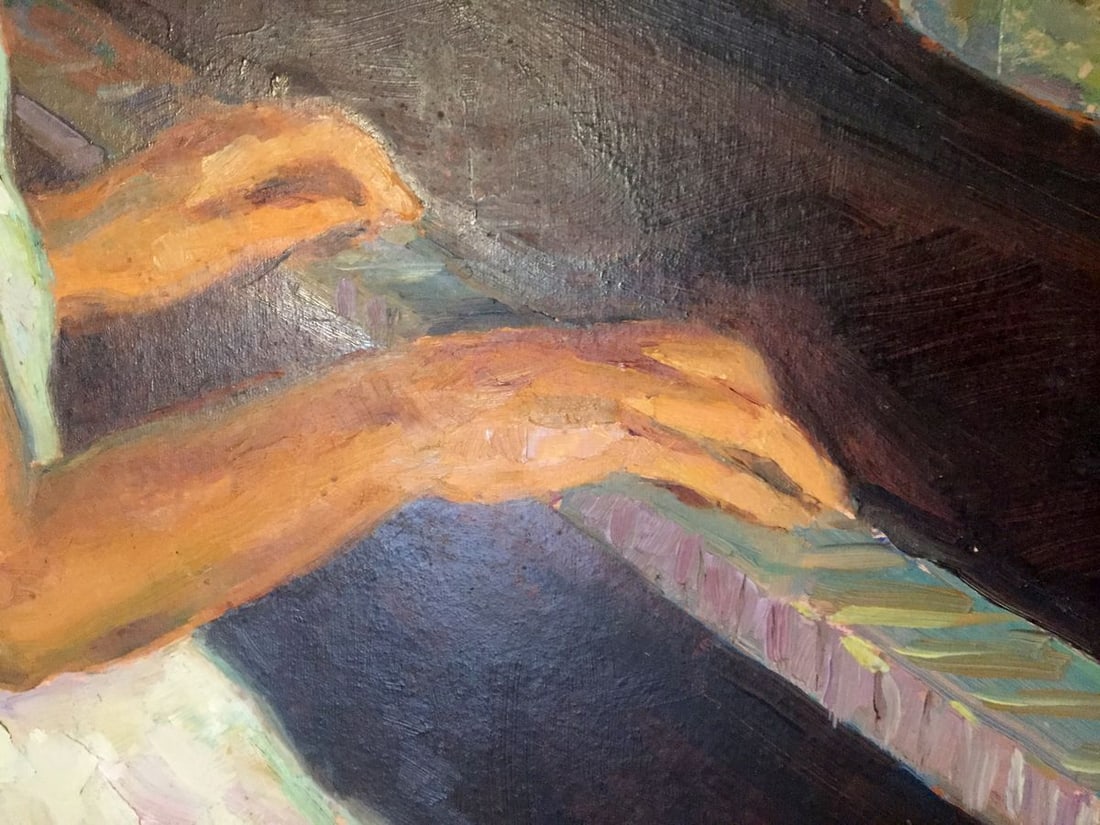 Oil painting Girl at the piano - 4