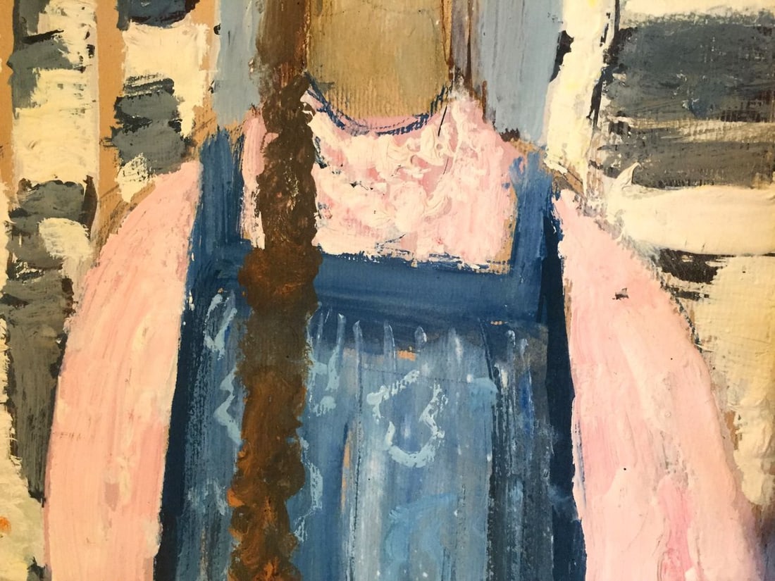 Oil painting Girl in a birch grove Leonid Mikhailovich Stil' - 5