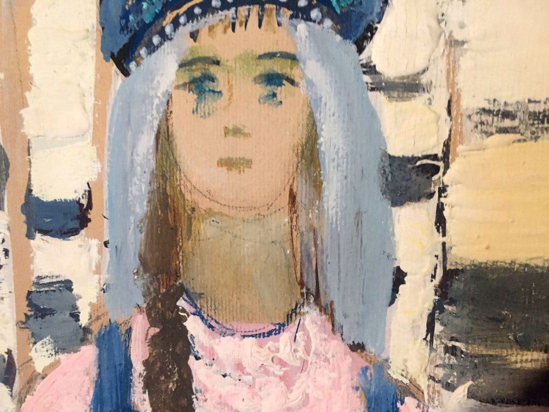 Oil painting Girl in a birch grove Leonid Mikhailovich Stil' - 7