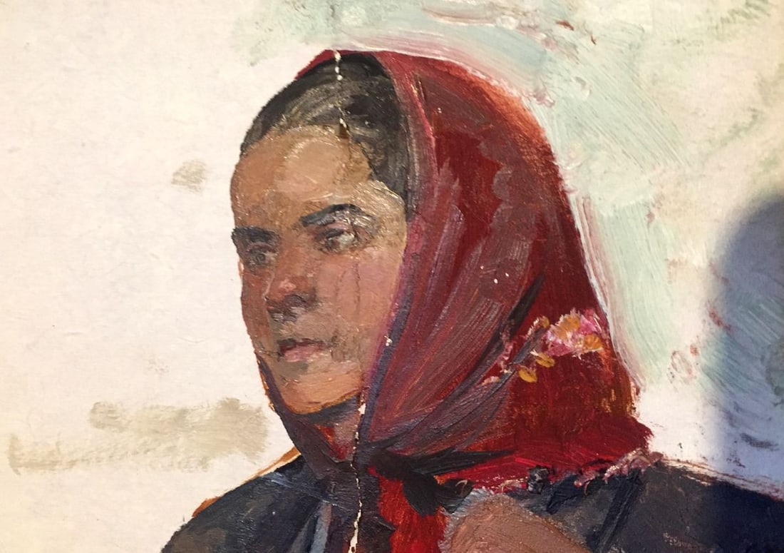 Oil painting Portrait of an old woman Leonid Mikhailovich Stil' - 7