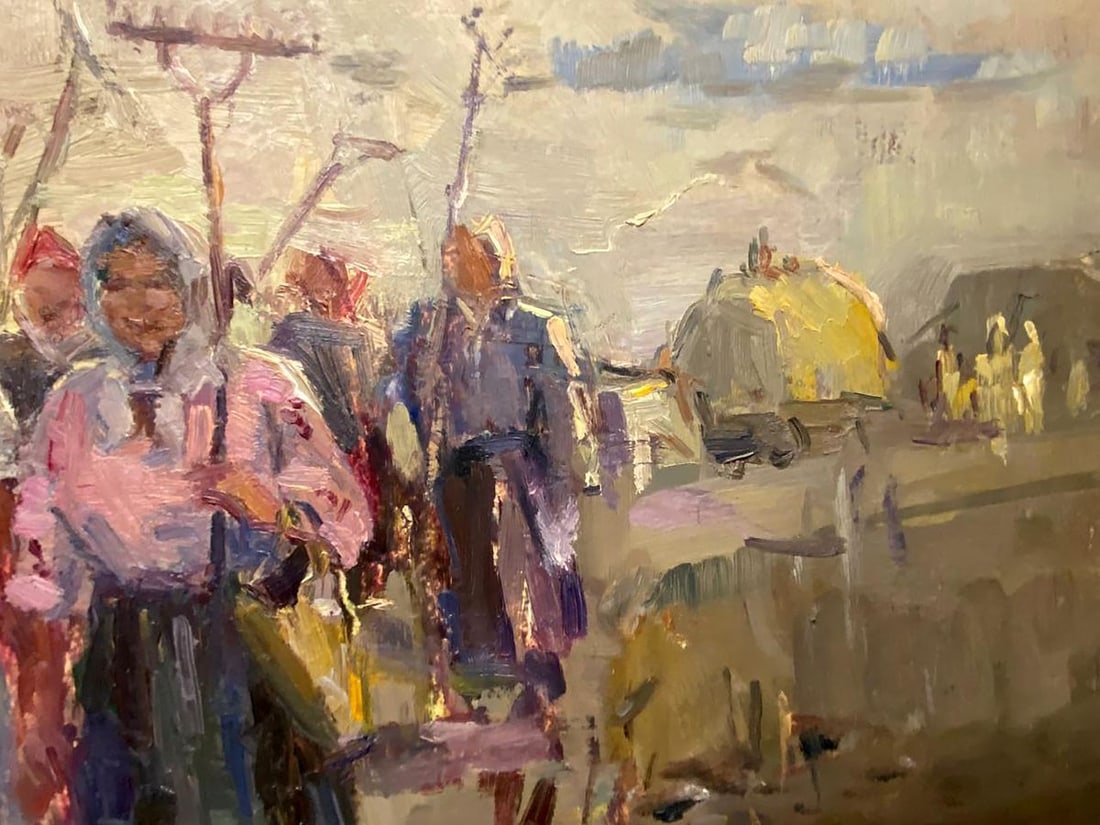 Oil painting Kolkhoz women Unknown artist - 3