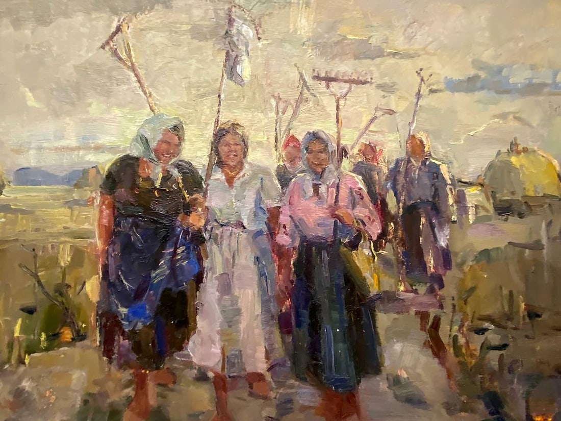 Oil painting Kolkhoz women Unknown artist - 4