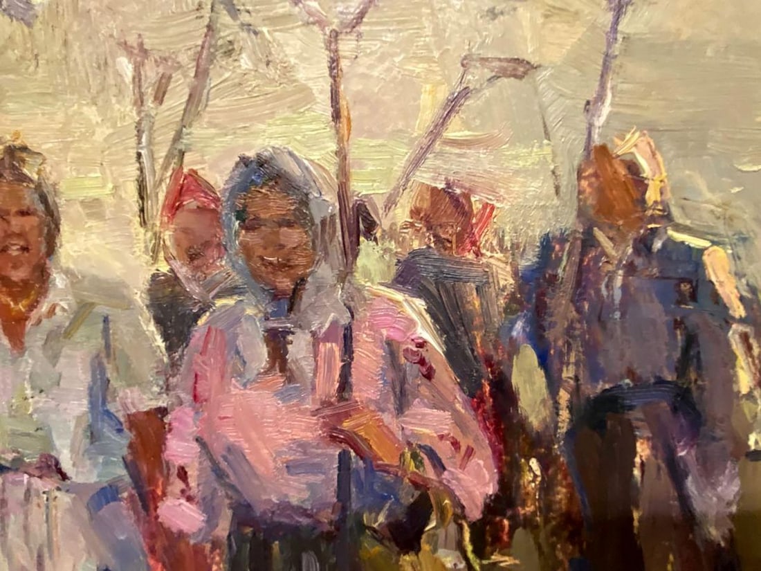 Oil painting Kolkhoz women Unknown artist - 6