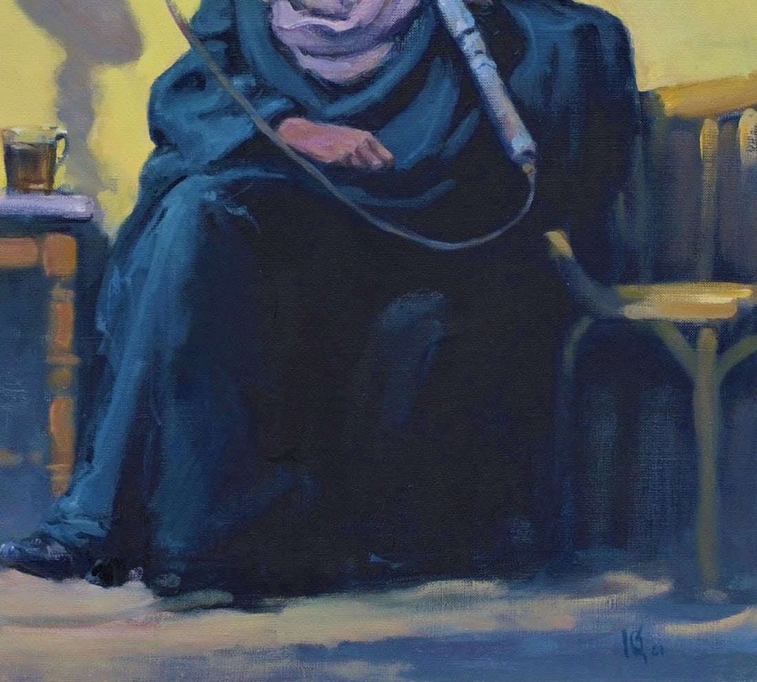 Oil painting Hookah smoker Cairo Oleg Kateryniuk - 5