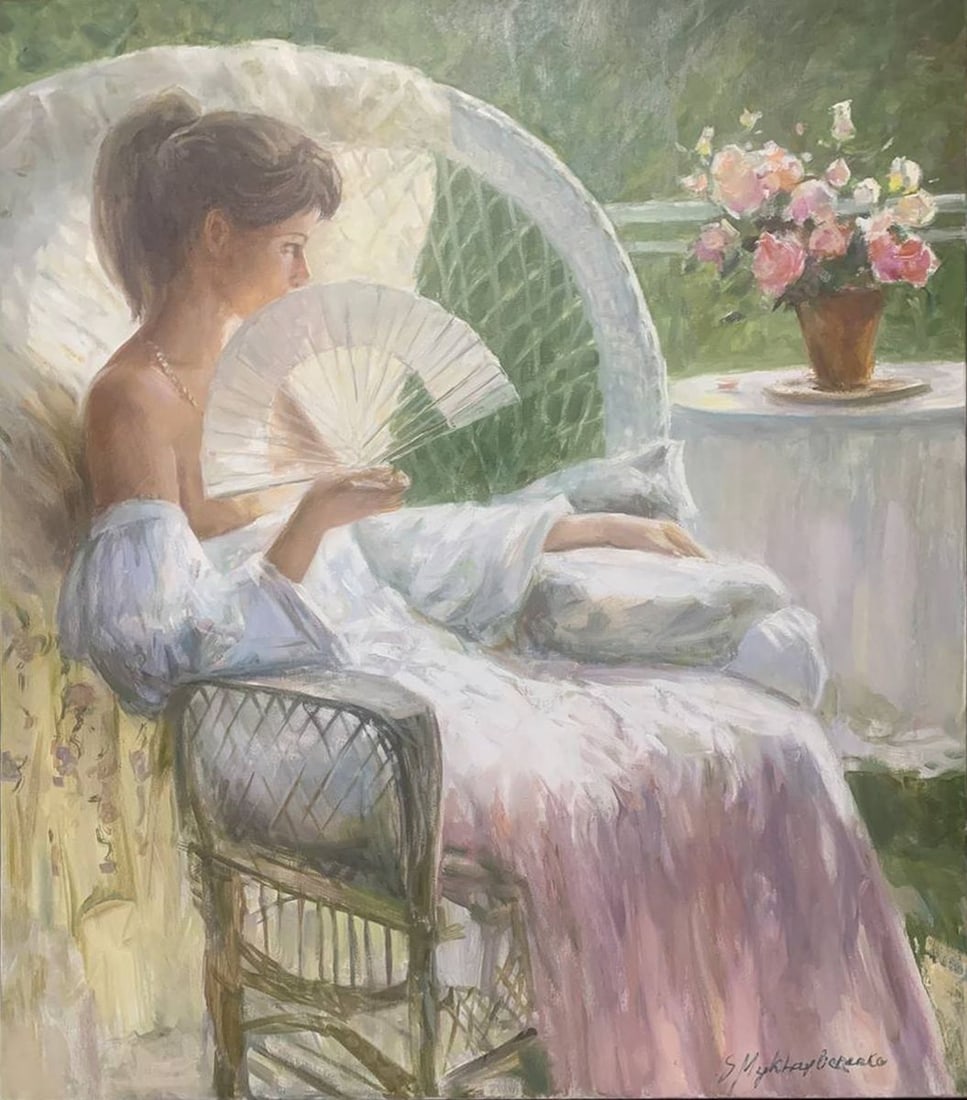 Oil painting Noon Mikhailichenko Sergey Viktorovich: Title: Oil painting Noon Mikhailichenko Sergey Viktorovich Description: No1551 *** ABOUT THIS PAINTING *** * TITLE: "Noon" * ARTISTS: Mikhailichenko Sergey Viktorovich * SIZE: 70x60 cm/'27.55x23.62 in