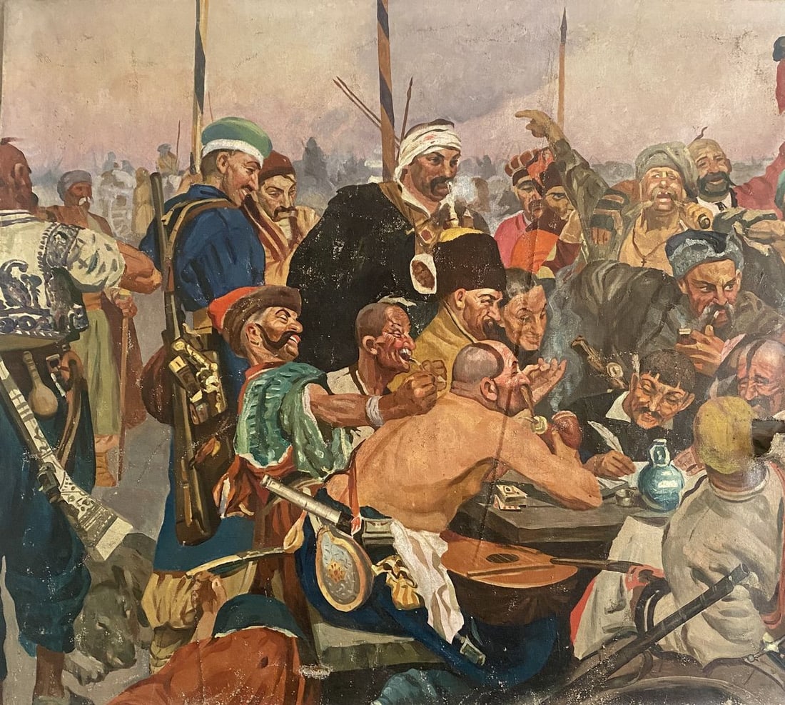 Oil painting Letter from the Cossacks to the Turkish Sultan Unknown artist - 13