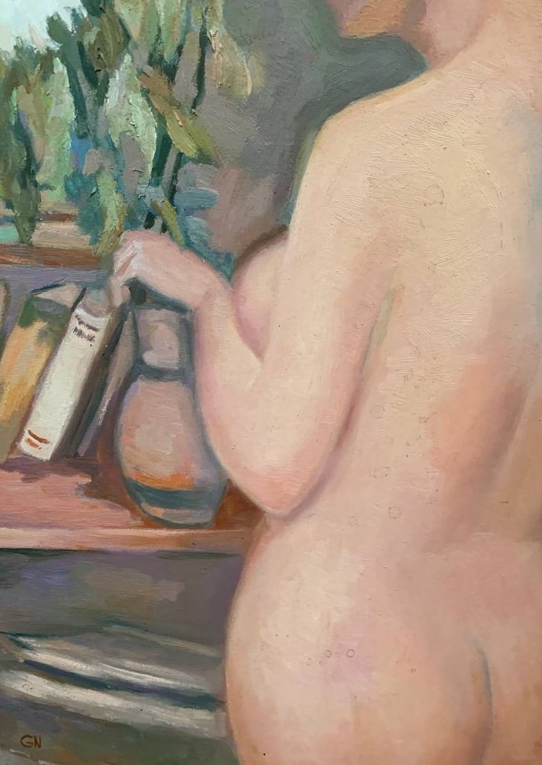 Oil painting Alone at home Unknown artist - 8