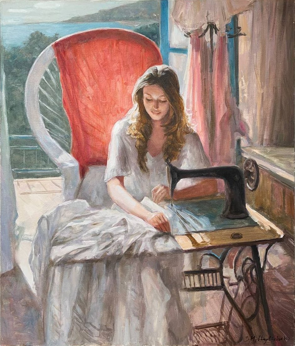 Oil painting Working Mikhailichenko Sergey Viktorovich: Title: Oil painting Working Mikhailichenko Sergey Viktorovich Description: No1569 *** ABOUT THIS PAINTING *** * TITLE: "Working" * ARTISTS: Mikhailichenko Sergey Viktorovich * SIZE: 70x60 cm/'27.55x23