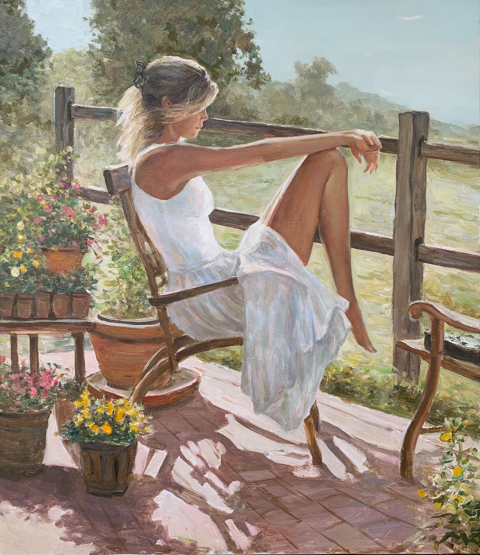 Oil painting Morning Mikhailichenko Sergey Viktorovich: Title: Oil painting Morning Mikhailichenko Sergey Viktorovich Description: No1570 *** ABOUT THIS PAINTING *** * TITLE: "Morning" * ARTISTS: Mikhailichenko Sergey Viktorovich * SIZE: 70x60 cm/'27.55x23