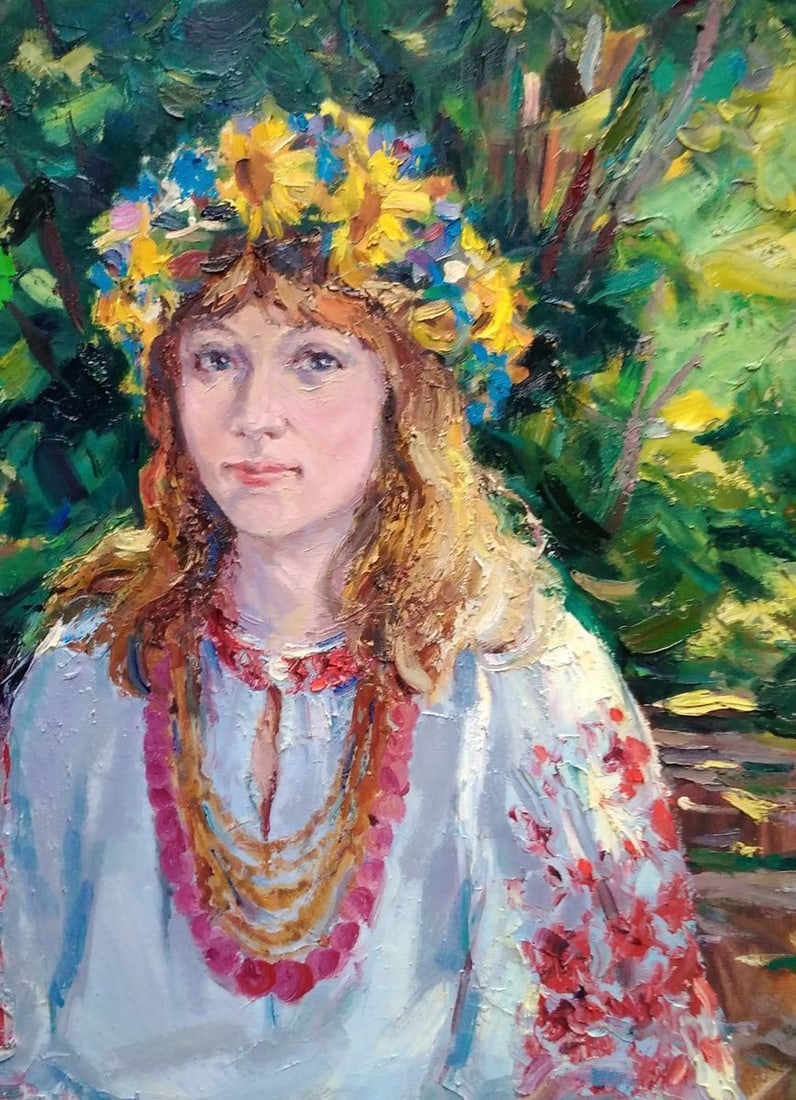 Oil painting Girl in the garden Alexander Nikolaevich Cherednichenko - 2